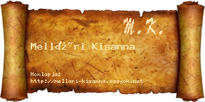 Mellári Kisanna névjegykártya